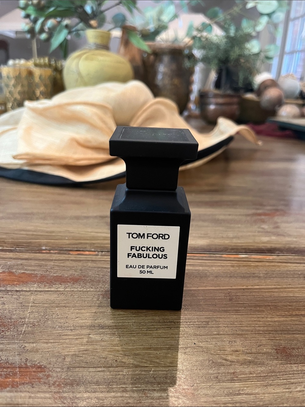Tom Ford Black Matte Bottle with White Label Fucking Fabulous